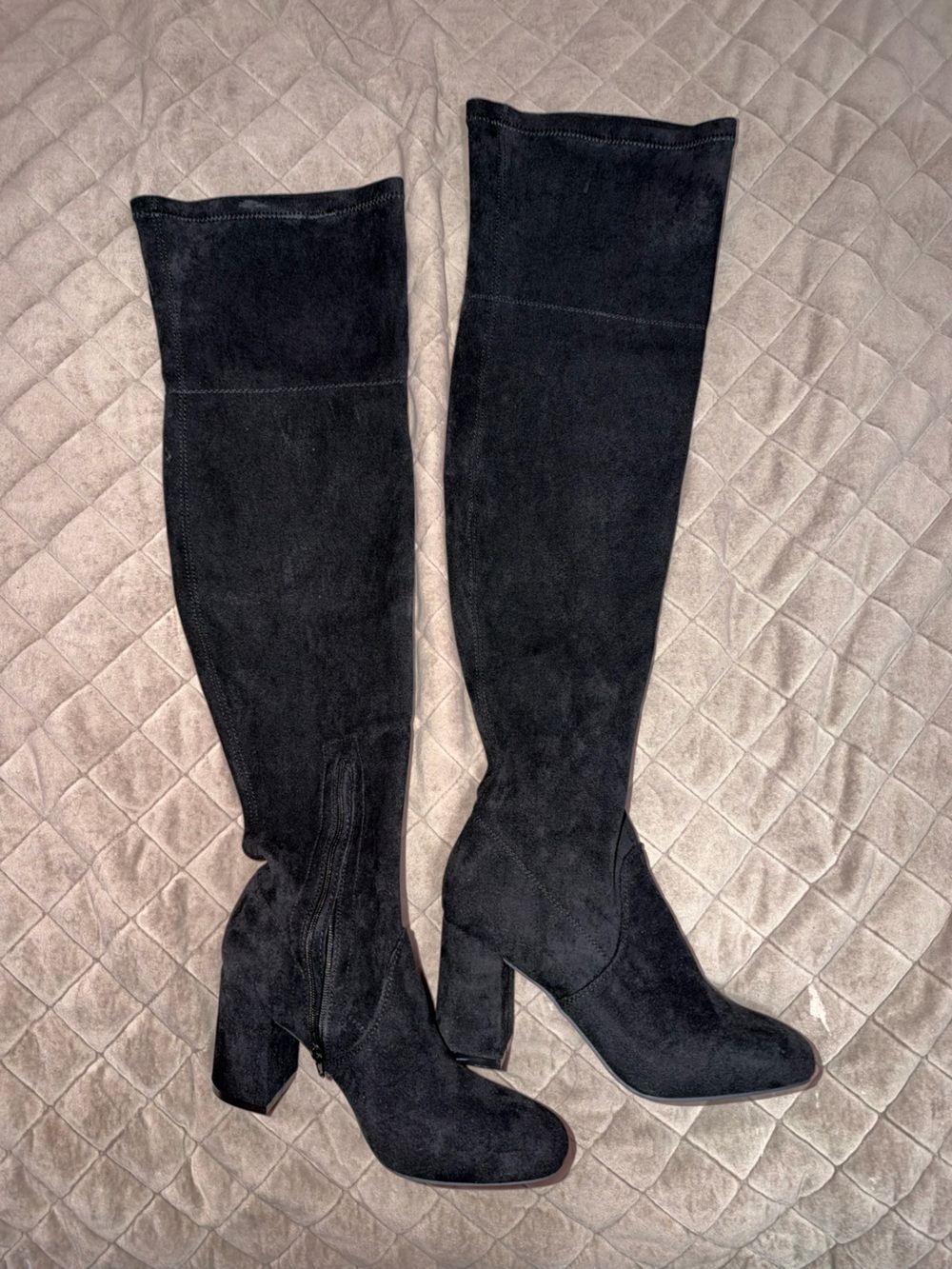 MIA Black Over-the-Knee Block Heel Boots